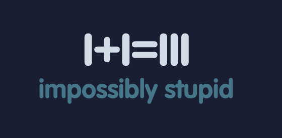 The final logo for Impossibly Stupid.