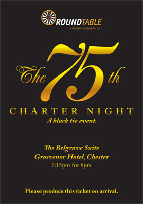 Ticket for the 75th Charter Night.