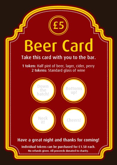 The beer card replaces small raffle tickets.