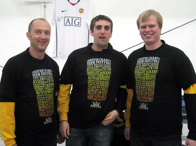 The festival tshirts, modelled by staff.