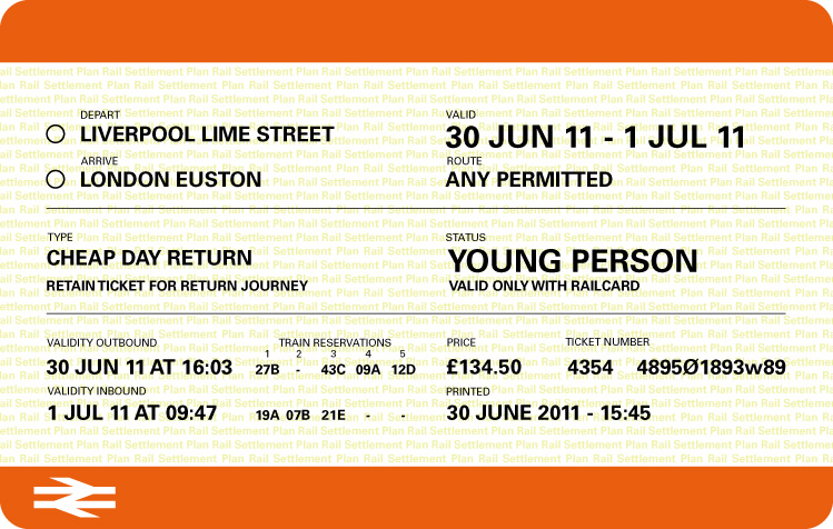 Blank Train Tickets